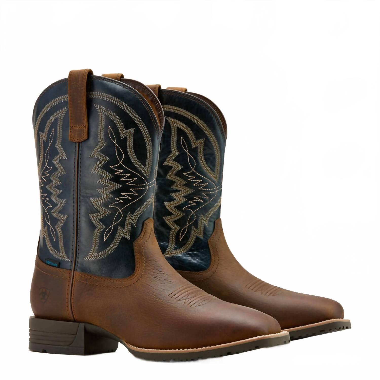New Ariat Men's Hybrid Ranchwork Waterproof Cowboy Boot In Brown